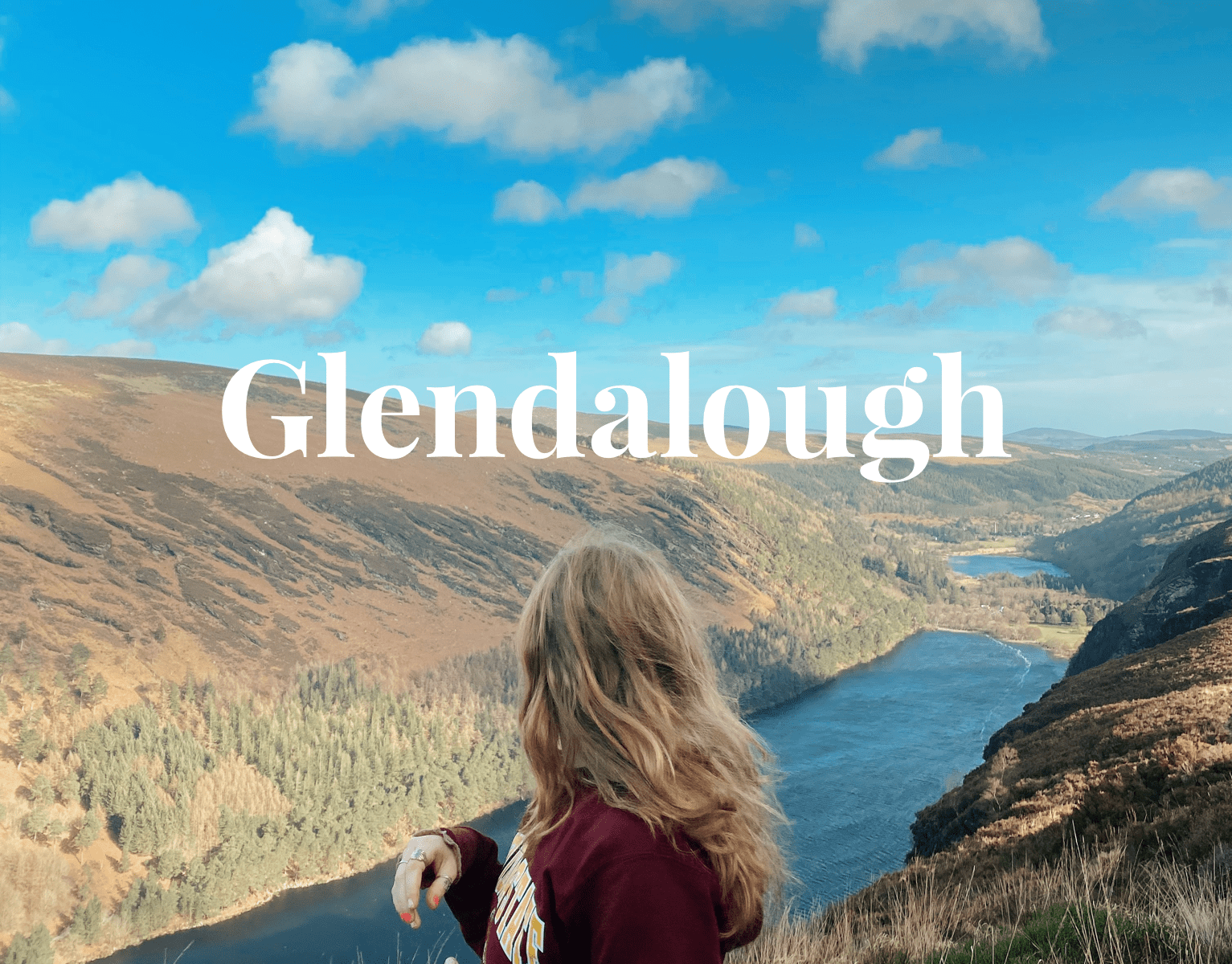 View overlooking Upper Lake in Glendalough, County Wicklow, Ireland.