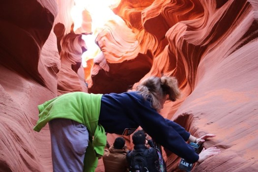 Lower Antelope Canyon located on Navajo land east of Page, Arizona.